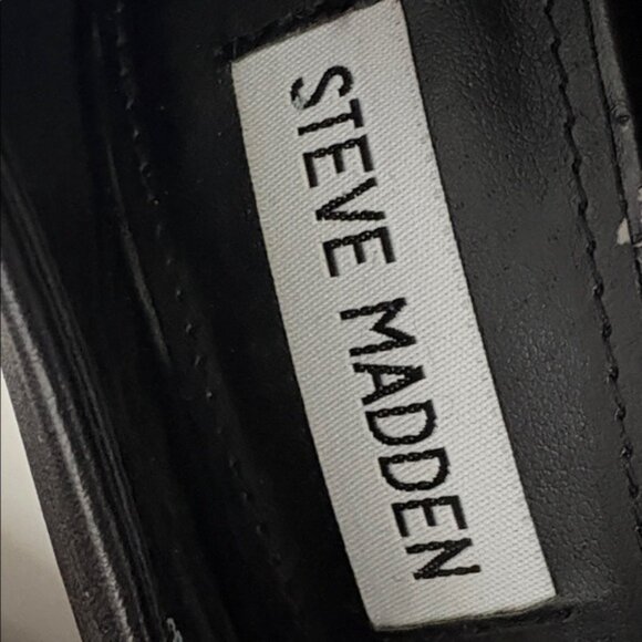 STEVE MADDEN leather platform pumps with gold spikes - Picture 7 of 11